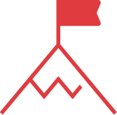 icon of a mountain with flag on top