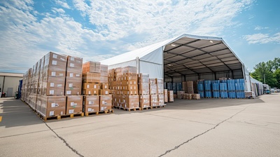 Temp shelter with agriculture